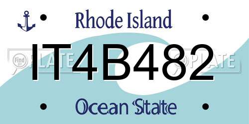 IT4B482 Rhode Island License Plate