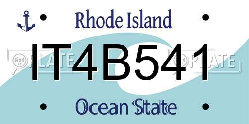 IT4B541 Rhode Island License Plate
