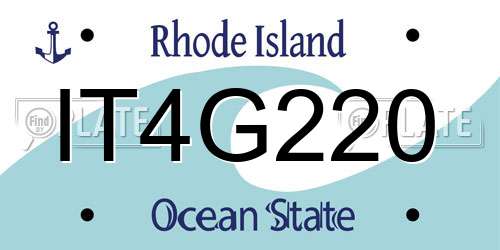 IT4G220 Rhode Island License Plate