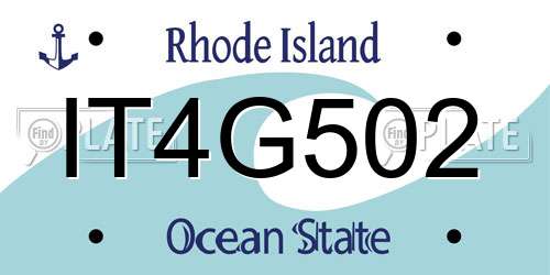 IT4G502 Rhode Island License Plate