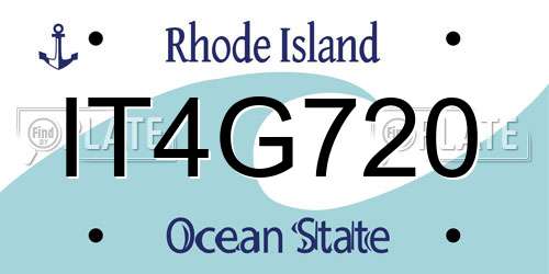 IT4G720 Rhode Island License Plate