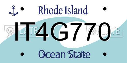 IT4G770 Rhode Island License Plate