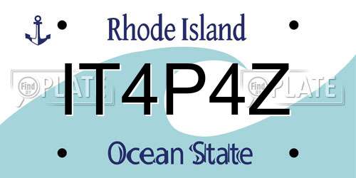 IT4P4Z Rhode Island License Plate