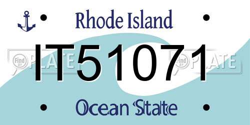 IT51071 Rhode Island License Plate