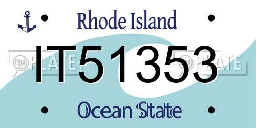 IT51353 Rhode Island License Plate