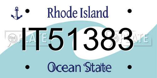 IT51383 Rhode Island License Plate