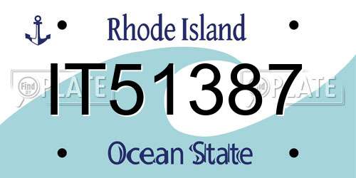 IT51387 Rhode Island License Plate