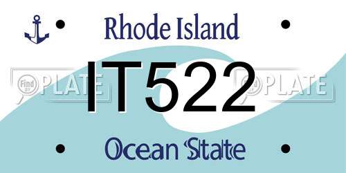 IT522 Rhode Island License Plate
