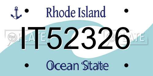 IT52326 Rhode Island License Plate
