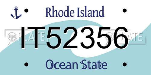 IT52356 Rhode Island License Plate