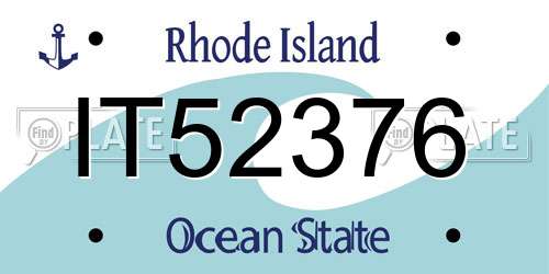IT52376 Rhode Island License Plate