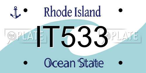 IT533 Rhode Island License Plate