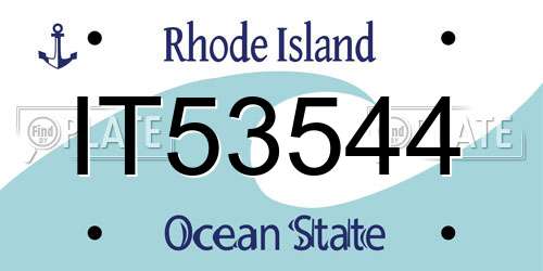 IT53544 Rhode Island License Plate