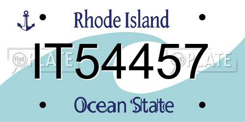 IT54457 Rhode Island License Plate