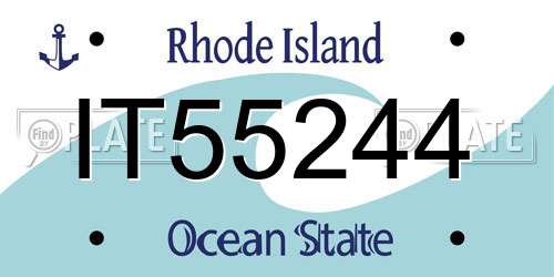 IT55244 Rhode Island License Plate