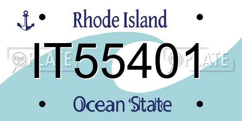 IT55401 Rhode Island License Plate