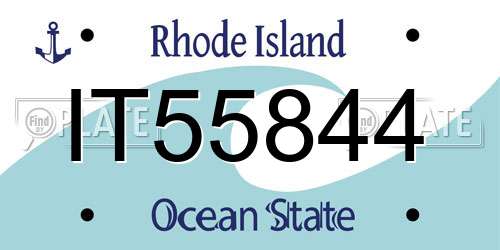 IT55844 Rhode Island License Plate