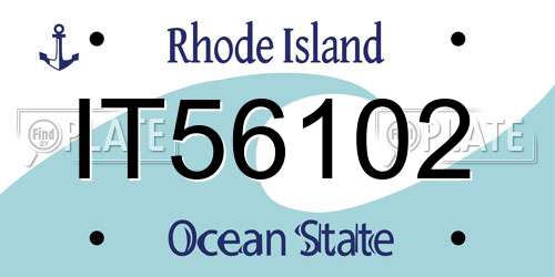 IT56102 Rhode Island License Plate