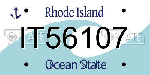 IT56107 Rhode Island License Plate