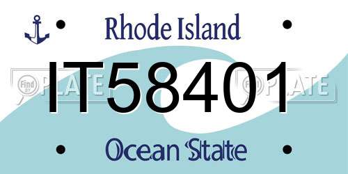 IT58401 Rhode Island License Plate
