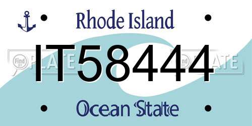 IT58444 Rhode Island License Plate