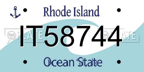 IT58744 Rhode Island License Plate
