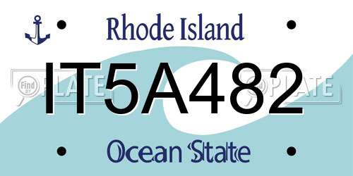 IT5A482 Rhode Island License Plate