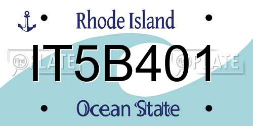 IT5B401 Rhode Island License Plate