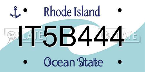 IT5B444 Rhode Island License Plate