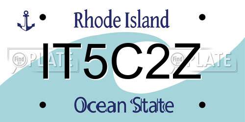 IT5C2Z Rhode Island License Plate