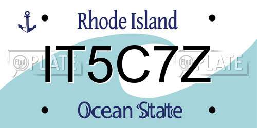 IT5C7Z Rhode Island License Plate