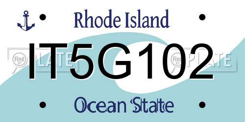 IT5G102 Rhode Island License Plate
