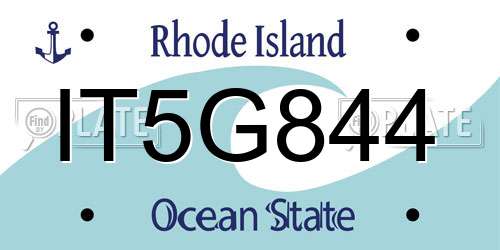 IT5G844 Rhode Island License Plate