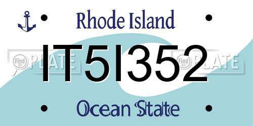IT5I352 Rhode Island License Plate