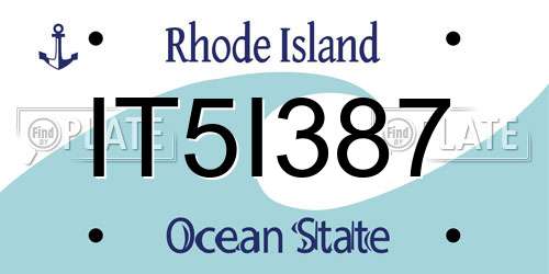 IT5I387 Rhode Island License Plate