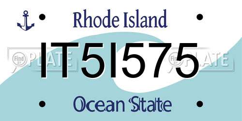IT5I575 Rhode Island License Plate