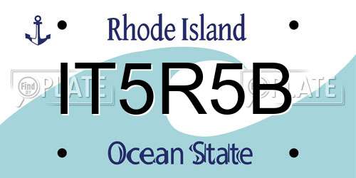 IT5R5B Rhode Island License Plate