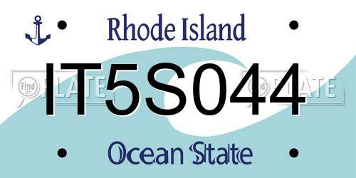 IT5S044 Rhode Island License Plate