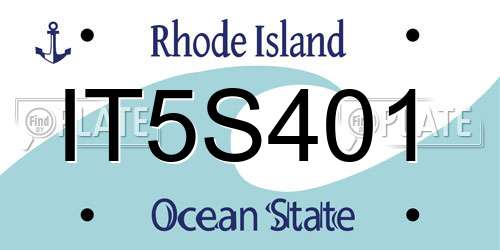 IT5S401 Rhode Island License Plate