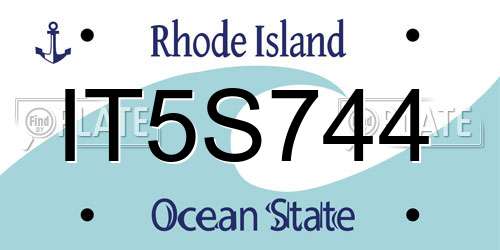 IT5S744 Rhode Island License Plate