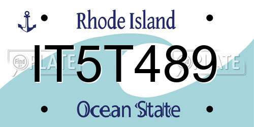 IT5T489 Rhode Island License Plate