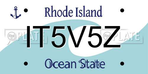 IT5V5Z Rhode Island License Plate