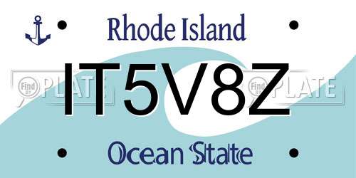 IT5V8Z Rhode Island License Plate