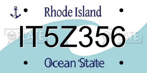 IT5Z356 Rhode Island License Plate