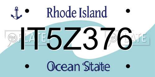 IT5Z376 Rhode Island License Plate
