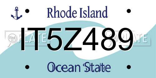 IT5Z489 Rhode Island License Plate