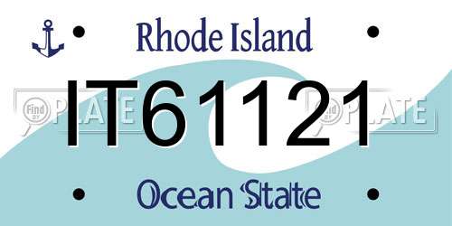 IT61121 Rhode Island License Plate