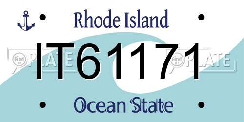IT61171 Rhode Island License Plate