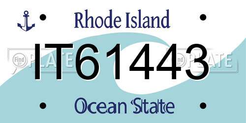 IT61443 Rhode Island License Plate