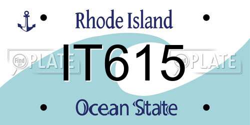 IT615 Rhode Island License Plate